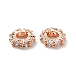 Rack-Plattierung Messing Micro Pave Kubisch Zirkonia European Beads&nbsp;KK-C010-64