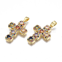 Pendentifs avec zircon cubiques à micro-pavés en laiton&nbsp;ZIRC-N039-157B-NF
