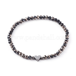 Bracelets de perles de verre rondes à facettes électrolytiques&nbsp;BJEW-JB06125