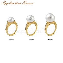 Runde verstellbare Ringfassungen aus Messing mit Mikropflaster und klarem Zirkonia&nbsp;KK-D378-35G