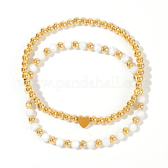 2 elegantes Armbandset aus Messing und Edelsteinen&nbsp;GH1695