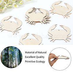Decorazioni pendenti granchio in legno&nbsp;HJEW-WH20016-03