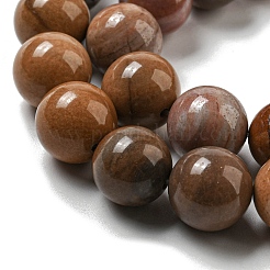 Natürliche versteinertes Holz runden Perle Stränge&nbsp;X-G-F266-08-8mm