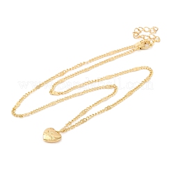 Colliers à chaîne torsadée avec pendentif en forme de cœur en alliage pour femmes&nbsp;NJEW-M012-01G