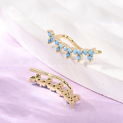 Boucles d'oreilles en laiton micro pavé de zircons cubiques&nbsp;KK-CBAA351-18G-01