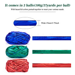 3 ruban polyester scintillant 3 couleurs&nbsp;OCOR-MB0001-01E