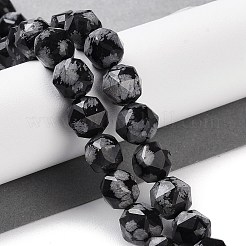 Naturschneeflocke Obsidian Perlen Stränge&nbsp;G-NH0021-A09-02