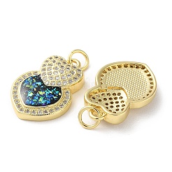 Valentinstag Messing Micro Pave klare Zirkonia Anhänger&nbsp;KK-C045-35G