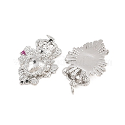 Colgantes de circonita cúbica orquídea micro pavé de latón&nbsp;CU-CBA7E9C-09B-P