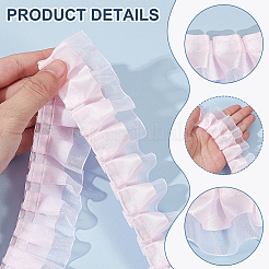 Ruban de dentelle plissée double couche en polyester&nbsp;OCOR-WH0097-43C