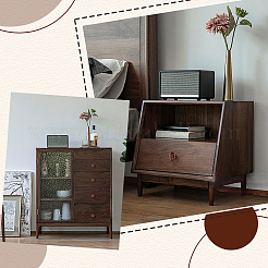Manijas de puertas de gabinetes con cajones de madera redondas&nbsp;AJEW-WH0410-455