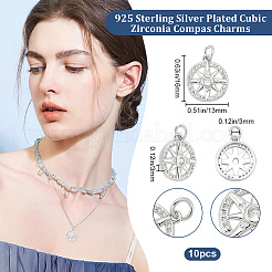 10 Stk. Messing Micro Pave klarer Zirkonia Anhänger&nbsp;KK-BBC0016-16