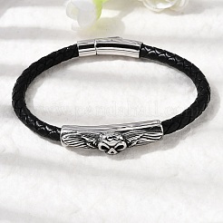 Braccialetti con cordoncino di cuoio intrecciato in microfibra&nbsp;BJEW-A092-01C-AS