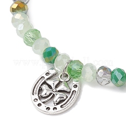 5 bracelet à breloques en alliage avec trèfle&nbsp;BJEW-JB11727