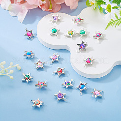 20 Stück Polymer Clay Stern & CCB Rahmen Glieder Verbinder Charms&nbsp;CLAY-TADJ0001-06