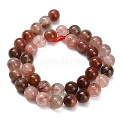 Rouge naturel quartz rutile brins de perles&nbsp;G-G300-A02-10mm