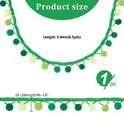 6.5 Yards Farbverlaufsbänder aus Polyester-Pompon-Bällen mit Quaste&nbsp;DIY-GA0006-95C