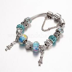 Lega strass perline braccialetti europei&nbsp;BJEW-L602-18