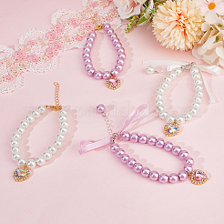 4 Stück Haustierhalsband mit Kunststoffperlen&nbsp;NJEW-DR00006