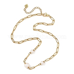 Colliers à chaîne trombone texturée en acier inoxydable 304 pour femmes&nbsp;NJEW-JN06657