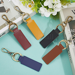 5 llavero rectangular de cuero sintético de 5 colores&nbsp;KEYC-SC0001-61