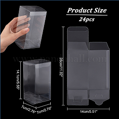 24 boîte rectangulaire transparente en plastique PVC pour emballage cadeau&nbsp;CON-NB0002-15B