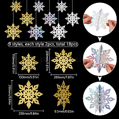 18 Stück 3 Stile Weihnachtsthema Kunststoffdekorationen&nbsp;DIY-SC0026-69