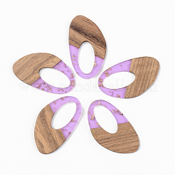 Pendentifs en résine transparente et bois de noyer&nbsp;RESI-S389-002A-B