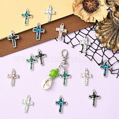 15 pz 5 colori smalto in lega con ciondoli di strass&nbsp;FIND-CJ0005-93