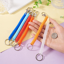 6 portachiavi a molla retrattile a spirale in plastica&nbsp;KEYC-TA0004-83