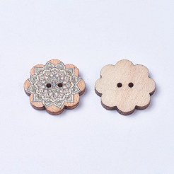 Boutons en bois imprimés&nbsp;WOOD-TAC0003-02C