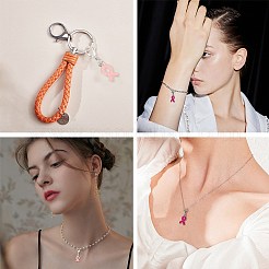 Colgantes de aleación esmaltados con lazo rosa de octubre para concienciar sobre el cáncer de mama&nbsp;ENAM-SC0001-69