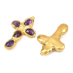 Natürliche Amethyst facettierte große Anhänger&nbsp;KK-H516-27G-02