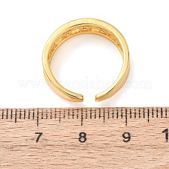 Anillos abiertos de latón con micropavé de circonitas cúbicas para mujer&nbsp;RJEW-F217-05G