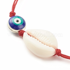 Braccialetto di perline intrecciate con conchiglia acrilica e smalto&nbsp;BJEW-JB08130-01