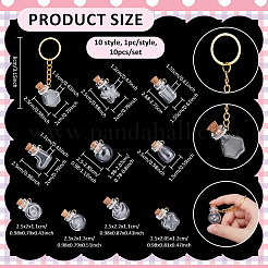 10 Stück Glasflaschen-Schlüsselanhänger&nbsp;KEYC-NB00034