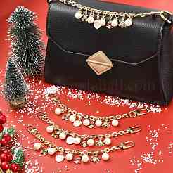 4 pièce 4 styles alliage strass avec perle acrylique breloque câble chaîne sac chaînes décoratives&nbsp;HJEW-FS00060-02