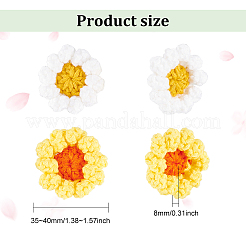 8 stücke 2 farben gänseblümchen blume form polyester gestrickt kostüm ornament zubehör&nbsp;PATC-FG0001-37