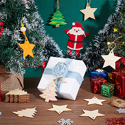 40 pièce 2 styles de décorations murales suspendues en bois sur le thème de Noël&nbsp;HJEW-PH0001-88