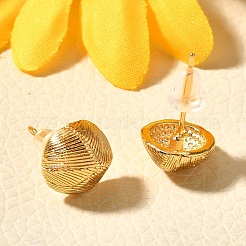 Aretes de latón de media caña&nbsp;EJEW-Z083-01G