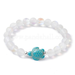 3 braccialetto con perline turchesi sintetiche tinte con delfino&nbsp;BJEW-JB10252