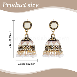 6 paire de boucles d'oreilles pendantes en émail 3D de style ethnique à 6 couleurs avec perles de rocaille&nbsp;EJEW-AN0001-94