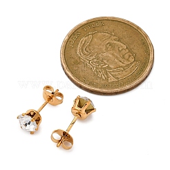 Pendientes de acero inoxidable 304 con micropavé de circonitas cúbicas transparentes&nbsp;EJEW-P299-01D-G