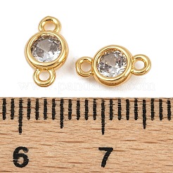 Verbindungsanhänger mit durchsichtigem Zirkonia-Pavé aus Messing&nbsp;KK-H078-08G