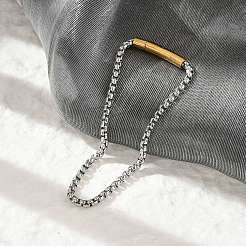 Bracciali a catena in acciaio inossidabile 304 per donna e uomo&nbsp;BJEW-Z087-21GP