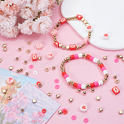Kit fai da te per la creazione di gioielli in perline di plastica CCB e argilla polimerica a tema San Valentino&nbsp;DIY-SP0002-83