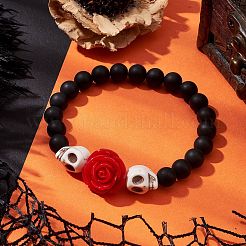Bracciali in resina e turchese sintetico&nbsp;BJEW-JB10755-01