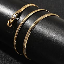 Colliers à chaîne serpent plate en acier inoxydable de 3 mm pour hommes et femmes&nbsp;NJEW-G160-03LG