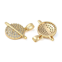 Pendentifs avec zircon cubiques à micro-pavés en laiton&nbsp;KK-U045-12G