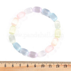 Stretch-Armbänder aus gefärbten natürlichen Selenitsäulenperlen für Frauen&nbsp;BJEW-I312-05F